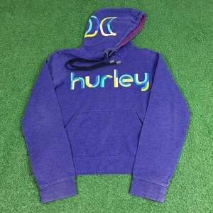 Y2K Hurley Spell Out Hoodie Purple Cropped Pullover Women's XS Surf Skate